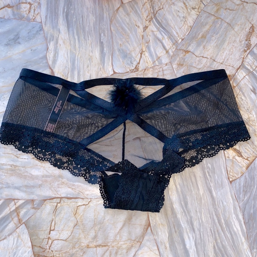 VS  Lace Mesh‎ Satin Panty Bikini Cheeky Very Sexy Small